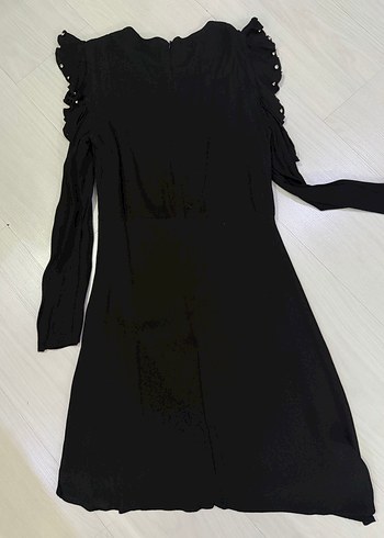 Omuz Detaylı Uzun Kollu Elbise - Görsel 6