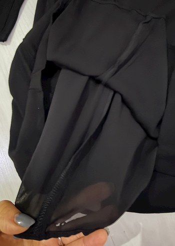 Omuz Detaylı Uzun Kollu Elbise - Görsel 7