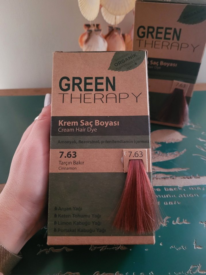 Green Therapy Krem Saç Boyası 7.63 Tarçın Bakır - Görsel 2