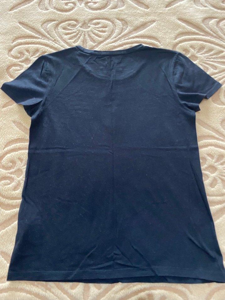 Kısa Kollu Siyah Baskılı Hamile Tişörtü - Görsel 4