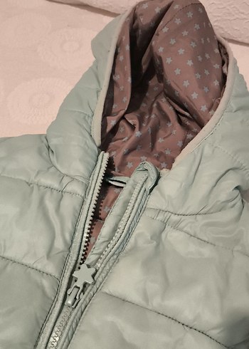 Kız Çocuk Gri Kapüşonlu Fermuarlı Yelek - Görsel 2