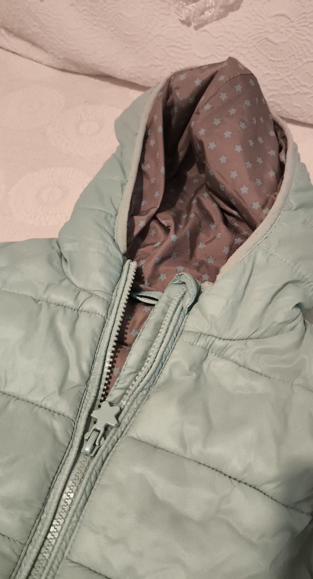 Kız Çocuk Gri Kapüşonlu Fermuarlı Yelek - Görsel 2