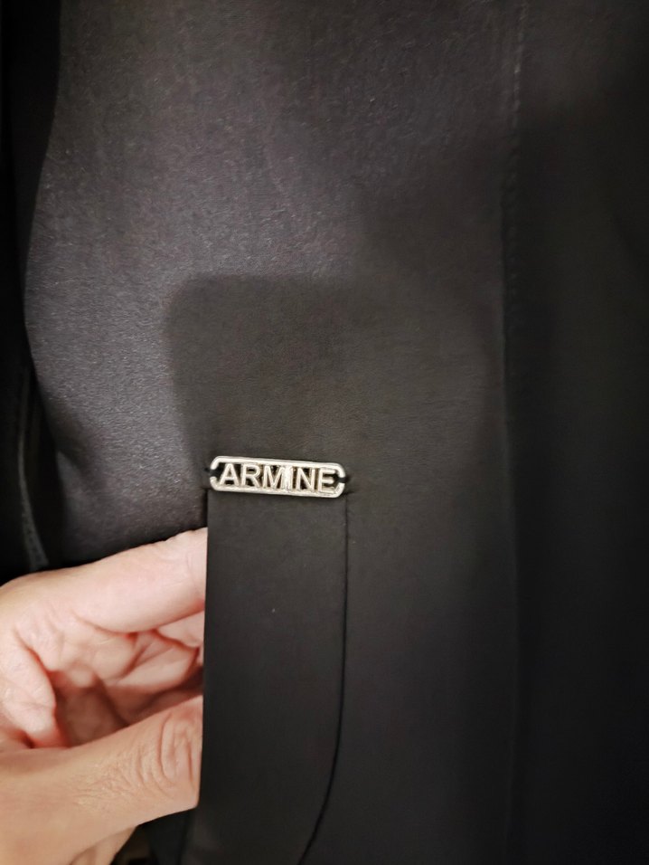 Düğmeli Siyah Uzun Kadın Trençkot - Görsel 3