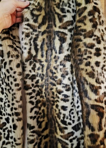 Leopar Desenli Kadın Suni Kürk Ceket - Görsel 2