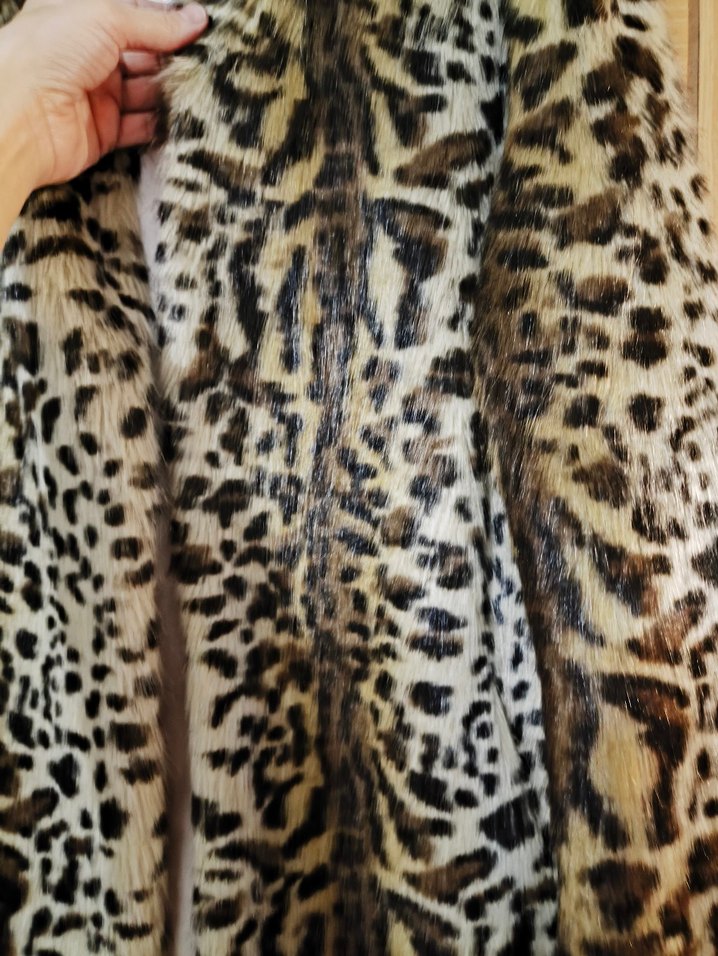 Leopar Desenli Kadın Suni Kürk Ceket - Görsel 2