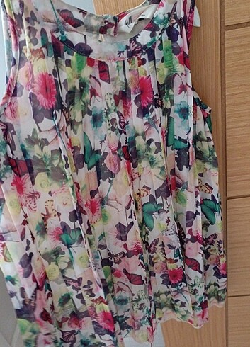 H&M Piliseli Şifon Elbise