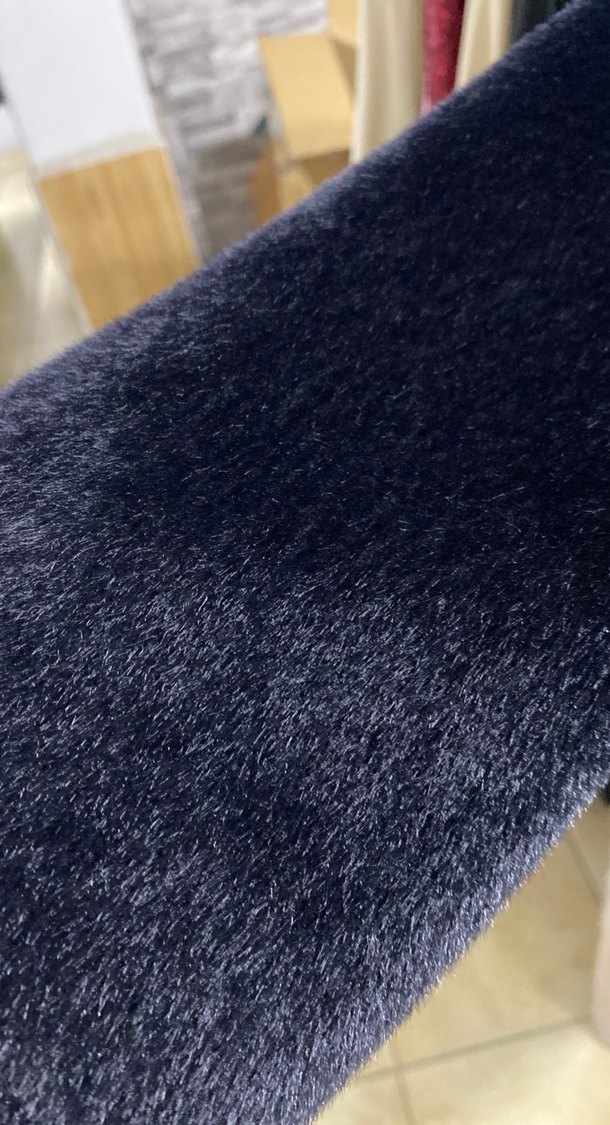 Düğmeli Kadın Midi Mavi Kaban - Görsel 2