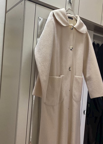 Bej Uzun Kaban Büyük Yaka Detaylı - Görsel 4