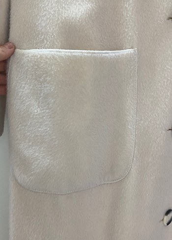 Bej Uzun Kaban Büyük Yaka Detaylı - Görsel 2