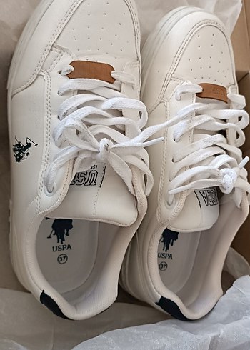 USPA Beyaz Bağcıklı Sneakers