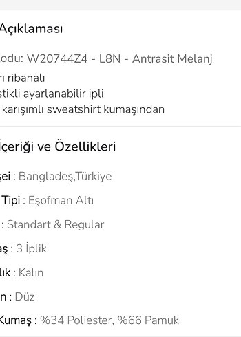 13-14 Yaş Beden gri Renk Beli Lastikli Basic Kız Çocuk Jogger Eşofman Altı
