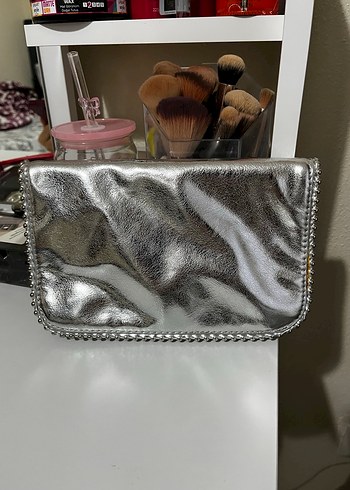 Gri Deri Kadın Çanta - Görsel 2