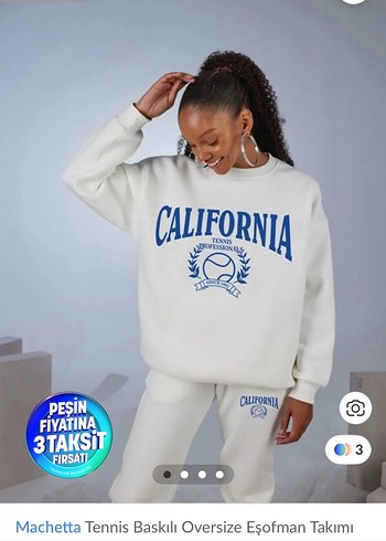 Machetta Tennis Baskılı Oversize Eşofman Takımı - Görsel 2