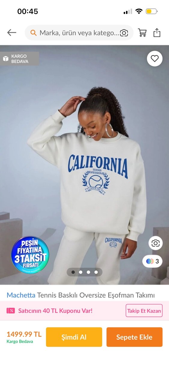 Machetta Tennis Baskılı Oversize Eşofman Takımı - Görsel 2