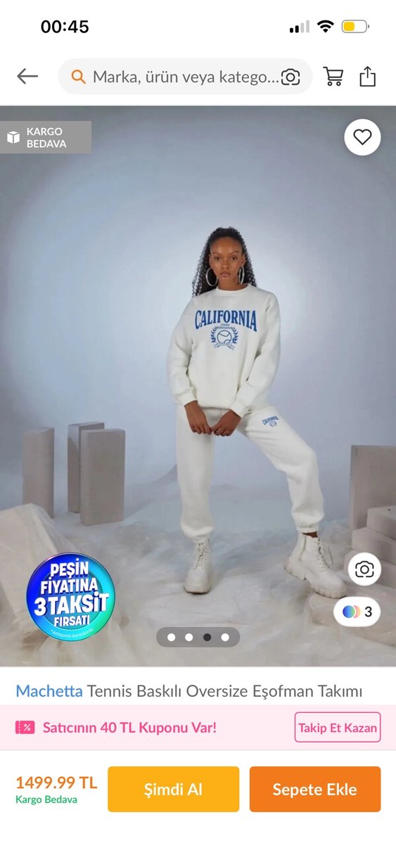 Machetta Tennis Baskılı Oversize Eşofman Takımı - Görsel 3