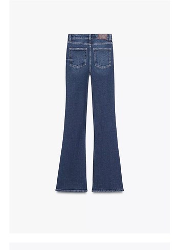 Düğmeli Mavi Midi Denim Pantolon - Görsel 3