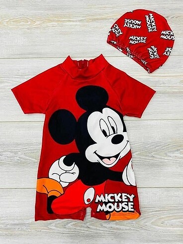3 Yaş Beden Mickey Tulum Mayo ve Panço Havlu 2-8 yaş arası