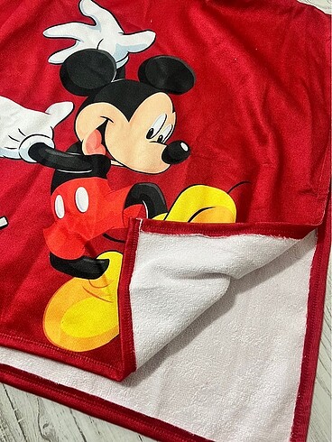 5 Yaş Beden kırmızı Renk Mickey Minnie Panço Havlu 2-8 standart