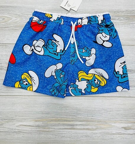 5 Yaş Beden kırmızı Renk Spiderman Mickey Şirinler mayo 3/4 4/5 5/6 7/8 9/10