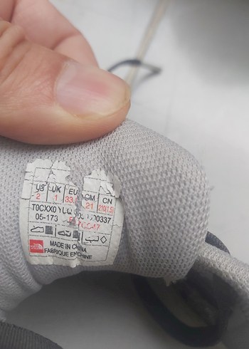 33 Beden gri Renk The North Face Gri Spor Kadın Sneakerları Velcro Detaylı