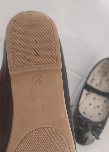 Kız Çocuk Siyah Rugan Babet Ayakkabı - Görsel 7