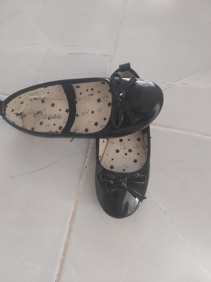 Kız Çocuk Siyah Rugan Babet Ayakkabı - Görsel 3