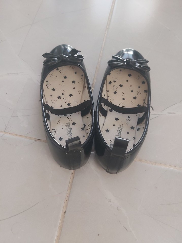 Kız Çocuk Siyah Rugan Babet Ayakkabı - Görsel 5