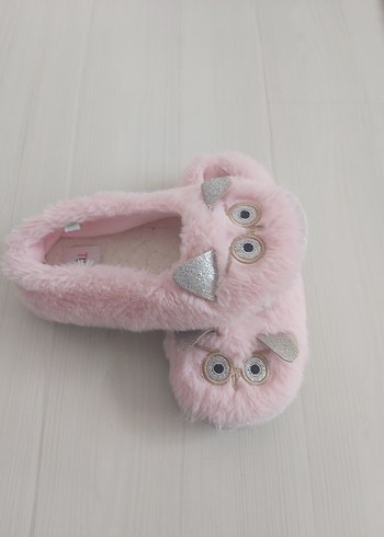 Kızlar için Pembe Kürklü Sıcak Ev Terliği - Görsel 2