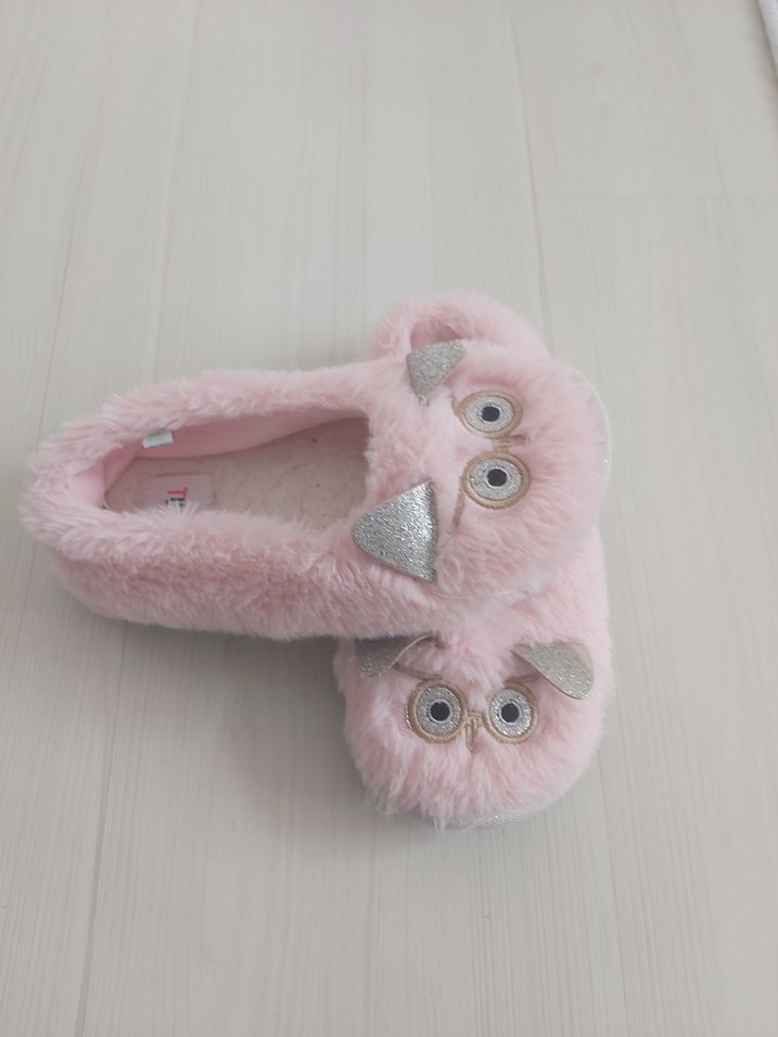 Kızlar için Pembe Kürklü Sıcak Ev Terliği - Görsel 2