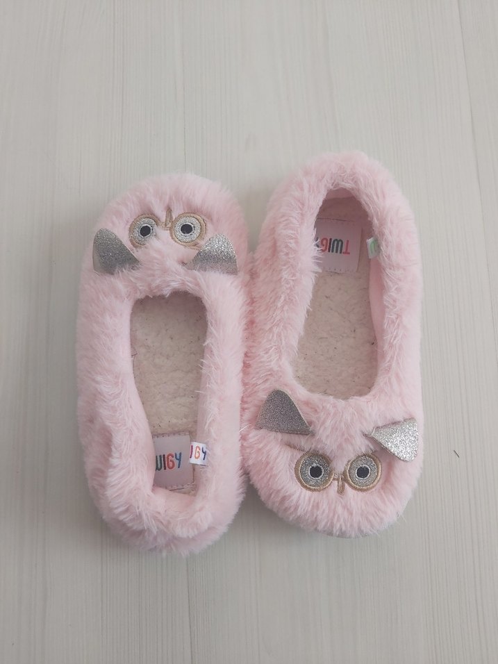 Kızlar için Pembe Kürklü Sıcak Ev Terliği - Görsel 5