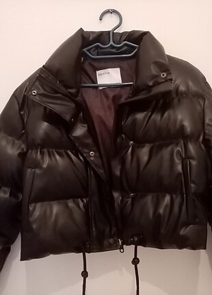 Bershka siyah deri mont M beden 