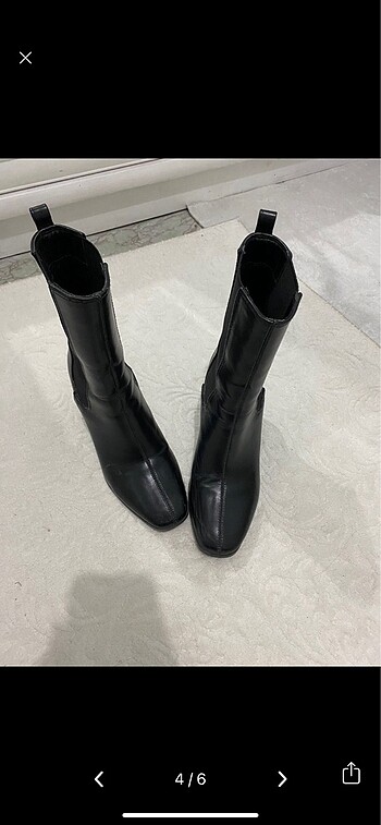 38 Beden siyah Renk Küt Burun Topuklu Ayakkabı