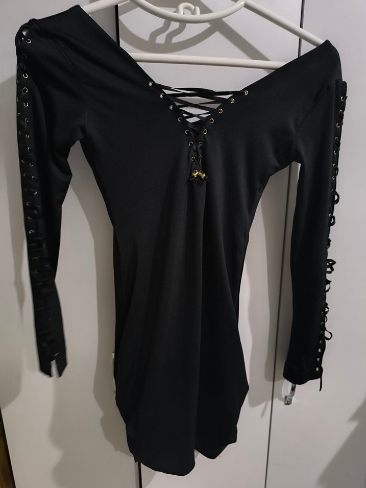 Dantel Detaylı Siyah Gotik Midi Elbise - Görsel 3