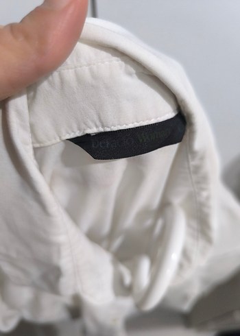 Beyaz Düğmeli Keten Kadın Gömlek - Görsel 2