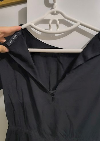 Siyah Kısa Kollu Kadın Tulum - Görsel 2