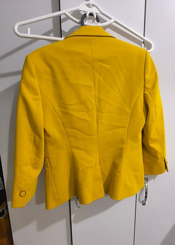 Sarı Düğmeli Kadın Blazer Ceket - Görsel 3