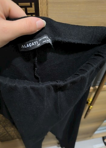 Kadın Siyah Mini Kayık Yaka Triko takım - Görsel 4