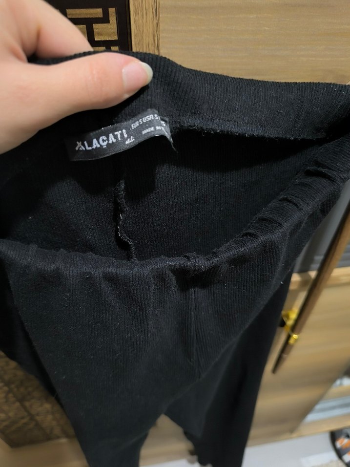 Kadın Siyah Mini Kayık Yaka Triko takım - Görsel 4