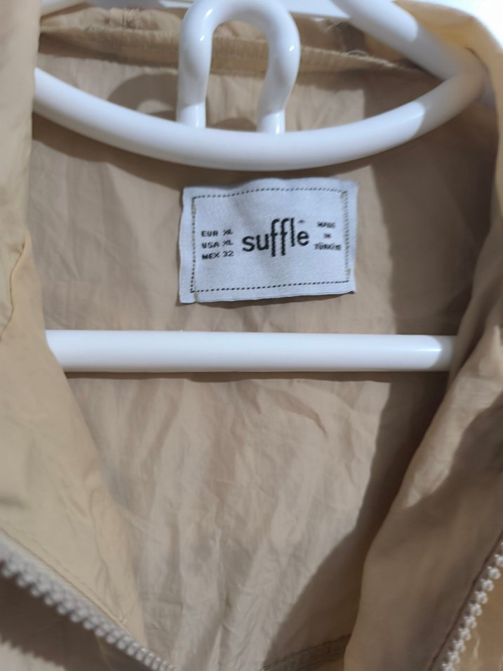 Bej Kadın Midi Boy Fermuarlı Ceket yağmurluk - Görsel 3