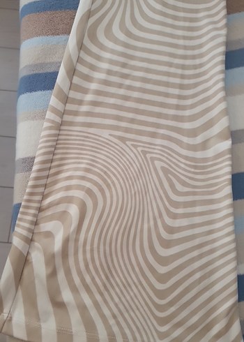H&M Bej Zebra Desenli Kadın İspanyol Paça Pantolon Tayt