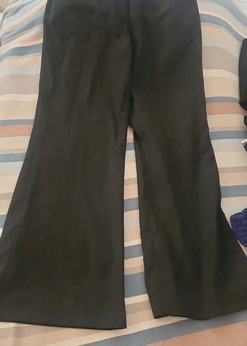 Siyah Kadın Pilili Ofis Kumaş Pantolon