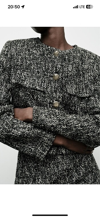 Zara Zara dokulu crop blazer ceket tüvit