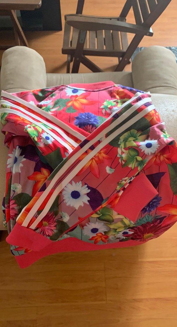 Çiçek Desenli Renkli Kadın Fermuarlı Ceket - Görsel 4