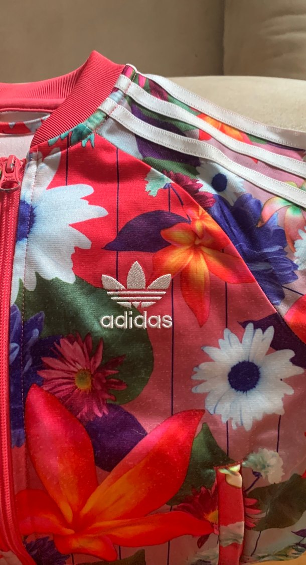 Çiçek Desenli Renkli Kadın Fermuarlı Ceket - Görsel 2