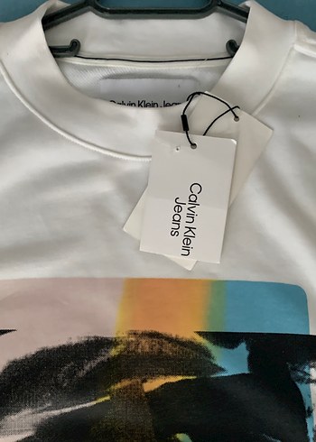 Calvin Klein Erkek Beyaz Baskılı Sweatshirt - Görsel 2