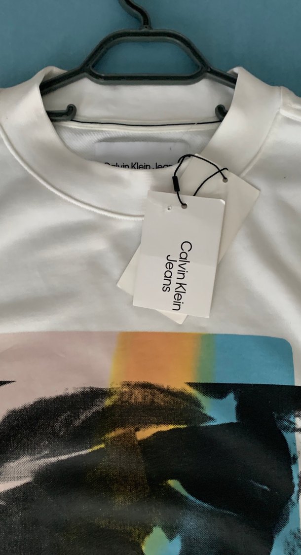 Calvin Klein Erkek Beyaz Baskılı Sweatshirt - Görsel 2