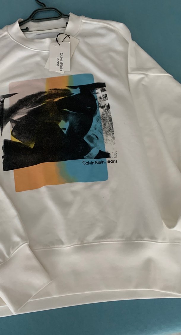 Calvin Klein Erkek Beyaz Baskılı Sweatshirt - Görsel 4