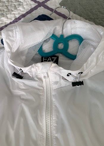 Beyaz erkek Spor yağmurluk rüzgarlık , Fermuarlı, Rahat Kesim - Görsel 3