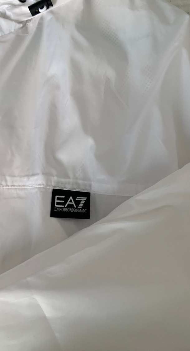 Beyaz erkek Spor yağmurluk rüzgarlık , Fermuarlı, Rahat Kesim - Görsel 2