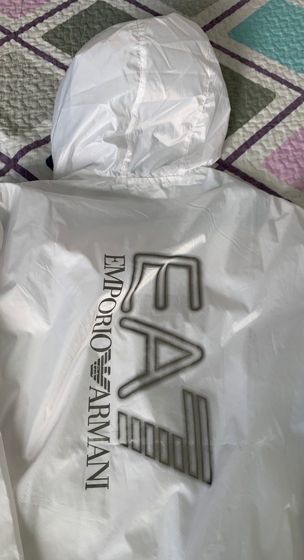 Beyaz erkek Spor yağmurluk rüzgarlık , Fermuarlı, Rahat Kesim - Görsel 5